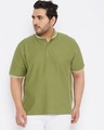 Shop Plus Size Men's Stylish Solid Half Sleeve Casual T-Shirt-Front