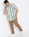 Shop Plus Size Men's Stylish Striped Half Sleeve Casual Shirt