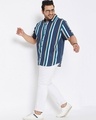 Shop Plus Size Men's Stylish Striped Half Sleeve Casual Shirt