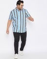 Shop Plus Size Men's Stylish Striped Half Sleeve Casual Shirt