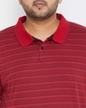 Shop Plus Size Men's Stylish Striped Half Sleeve Casual T-Shirt