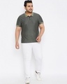 Shop Men's Grey Striped Plus Size Oversized T-shirt