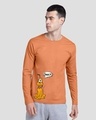 Shop Pluto Snack Full Sleeve T-Shirt (DL) Vintage Orange-Front