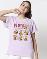 Shop Women's Purple Pluto What's Your Mood Graphic Printed Boyfriend T-shirt-Front