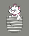 Shop Pocket Cat Half Sleeve Printed T-Shirt Meteor Grey (DL)
