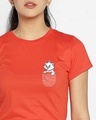 Shop Pocket Cat Half Sleeve Printed T-Shirt Oxyfire (DL)-Front