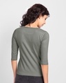 Shop Pocket Cat Round Neck 3/4 Sleeve T-Shirts Meteor Grey (DL)-Design