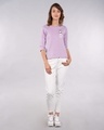 Shop Pocket Daisy Round Neck 3/4th Sleeve T-Shirt (DL)-Full