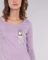Shop Pocket Daisy Scoop Neck Full Sleeve T-Shirt (DL)-Front