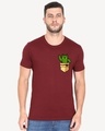Shop Pocket Design T-Shirt Maroon-Full