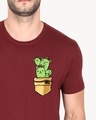 Shop Pocket Design T-Shirt Maroon-Design