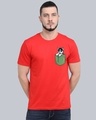Shop Pocket Design T-Shirt Red-Front