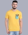 Shop Pocket Design T-Shirt Yellow-Front