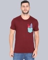 Shop Pocket Designs T-Shirt Maroon-Full