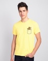 Shop Pocket Jerry Half Sleeve T-Shirt (TJL) Pastel Yellow-Front