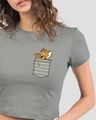 Shop Pocket Jerry Round Neck Crop Top T-Shirt (TJL)-Front
