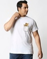 Shop Men's White Pocket Jerry Graphic Printed Plus Size T-shirt-Front