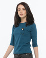 Shop Pocket Penguin Round Neck 3/4th Sleeve T-Shirt-Design
