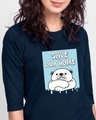 Shop Polar Bear Home 3/4 Sleeve Slim Fit T-Shirt-Front