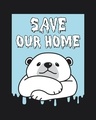 Shop Polar Bear Home Half Sleeve Printed T-Shirt Black