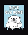 Shop Polar Bear Home Round Neck 3/4 Sleeve T-Shirt Black