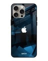 Shop Polygonal Blue Box Premium Glass Case for Apple iPhone 15 Pro Max (Shock Proof, Scratch Resistant)-Front
