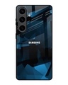 Shop Polygonal Blue Box Premium Glass Case For Samsung Galaxy S24 5G(Shock Proof, Scratch Resistant)-Front