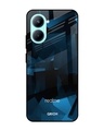 Shop Polygonal Blue Box Printed Premium Glass Case For Realme C33 (Shock Proof,Scratch Resistant)-Front