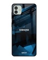 Shop Polygonal Blue Box Printed Premium Glass Case For Samsung Galaxy M13 5G-Front
