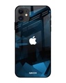 Shop Polygonal Box Printed Premium Glass Cover for iPhone 12 (Shock Proof, Lightweight)-Front