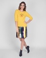 Shop Pooh Rise & Shine Round Neck 3/4th Sleeve T-Shirt (DL) Happy Yellow