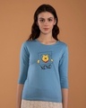 Shop Pooh Xoxo Round Neck 3/4th Sleeve T-Shirt (DL)-Front