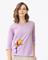 Shop Pooh Zip Round Neck 3/4th Sleeve T-Shirt (DL)-Front