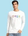 Shop Men's White Pop Hope Typography T-shirt-Front