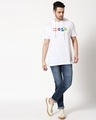 Shop Pop Hope Half Sleeve Hoodie T-Shirt White-Design