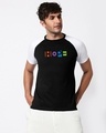 Shop Pop Hope Half Sleeve Raglan T-Shirt Black-White-Front