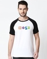 Shop Pop Hope Half Sleeve Raglan T-Shirt White-Black-Front