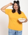 Shop Popcorn Yellow Boyfriend T-Shirt-Front