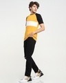 Shop Men's Popcorn Yellow & Black Color Block Raglan Slim Fit T-shirt-Full