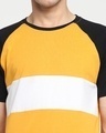 Shop Men's Popcorn Yellow & Black Color Block Raglan Slim Fit T-shirt