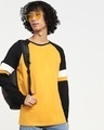 Shop Men's Yellow & Black Color Block T-shirt-Front