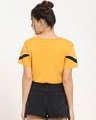 Shop Popcorn Yellow Sleeve Stripe Short Top For Women's-Full