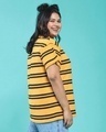 Shop Popcorn Yellow Stripe Boyfriend T-shirt For Women's-Design