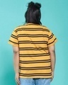Shop Popcorn Yellow Stripe Boyfriend T-shirt For Women's-Full