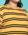 Shop Popcorn Yellow Stripe Boyfriend T-shirt For Women's