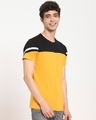 Shop Men's Yellow & Black Color Block T-shirt-Design