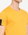 Shop Popcorn Yellow Two Panel Zipper Color Block T-Shirt