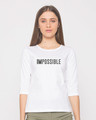 Shop Possible Round Neck 3/4th Sleeve T-Shirt-Front