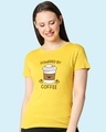 Shop Powered By Coffee Half Sleeve Printed T-Shirt-Front