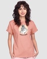 Shop Powered by sarcasm Boyfriend T-Shirts Misty Pink (LTL)-Front